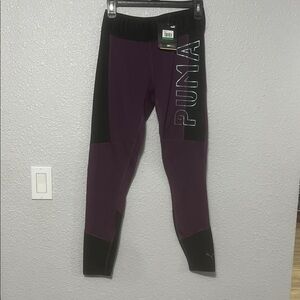 Puma Women's Black and Purple Leggings